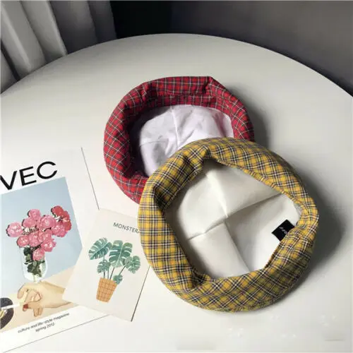 Модные женские Beanie BERET зимние теплые французские берет для художника шляпа плед Лыжные шапки подарки