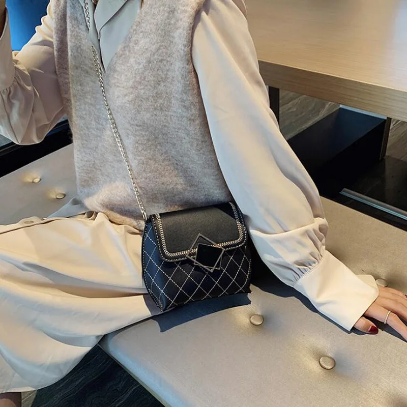 New Arrivals Women Shoulder Bags Chain Strap Crossbody Bags for Women Messenger Bags Plaid Ladies Handbag