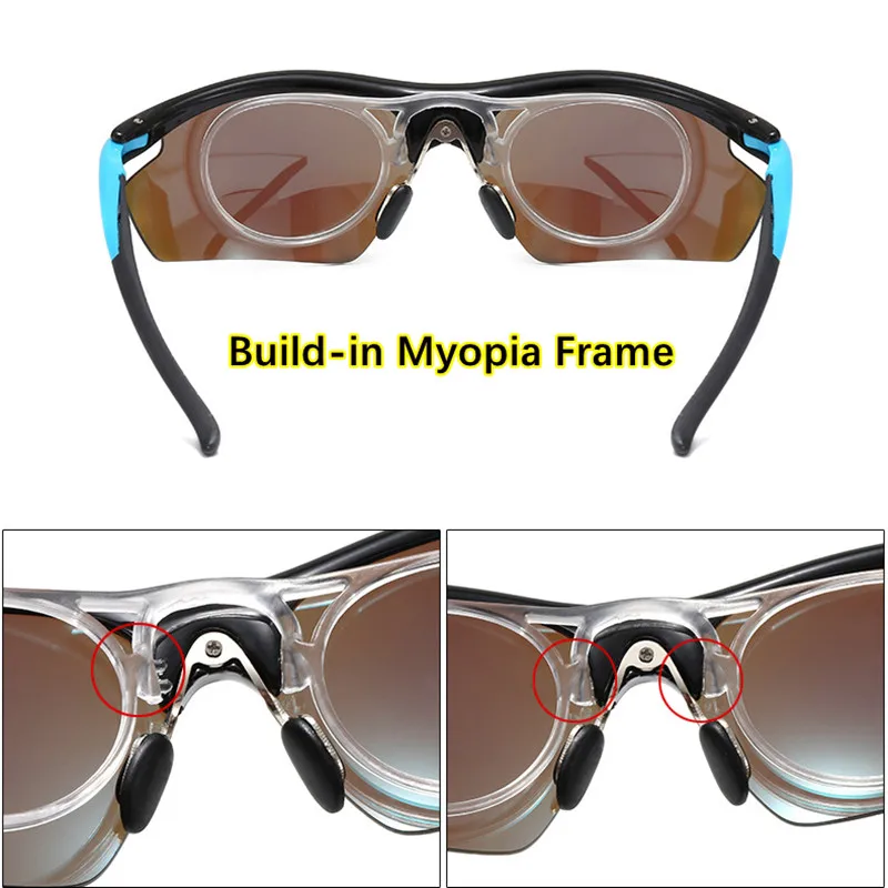 

Polarized Sunglasses Cycling Glasses with Build-in Myopia Outdoor UV 400 Protection Fishing Driving Bicycle Riding Goggles