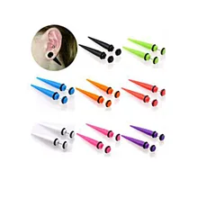 2pcs UV Acrylic Illusion Ear Fake Cheater Stretcher Taper Spike Cheater Plug Tunnel Expander Earrings Gauges Body Jewelry