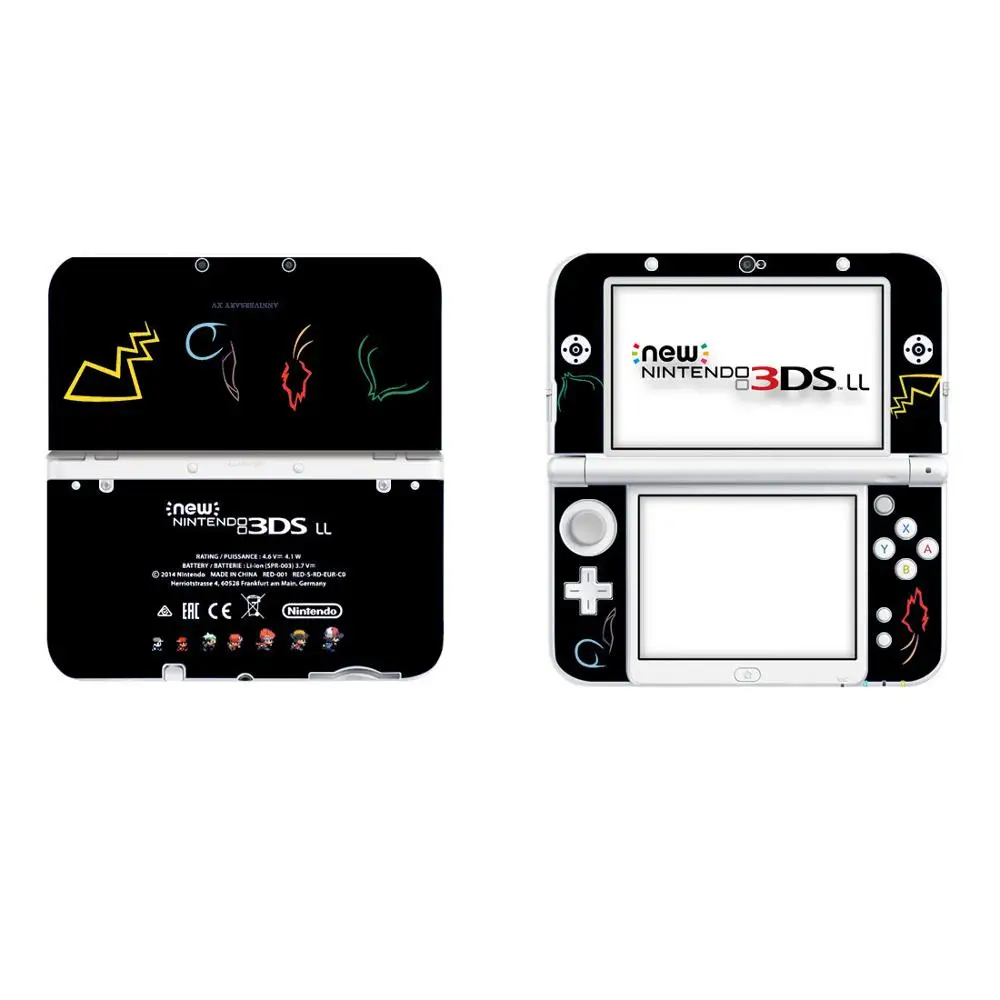 Pokemon Go Пикачу полное покрытие наклейка Кожа Наклейка для NEW 3DS XL Скины Наклейка s для NEW 3DS LL виниловая Защитная Наклейка