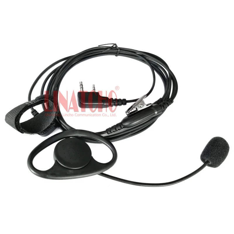 D shape 2 pin ear mic bar hands free earphone finger PTT for TK-3170 PX-777 walkie talkie
