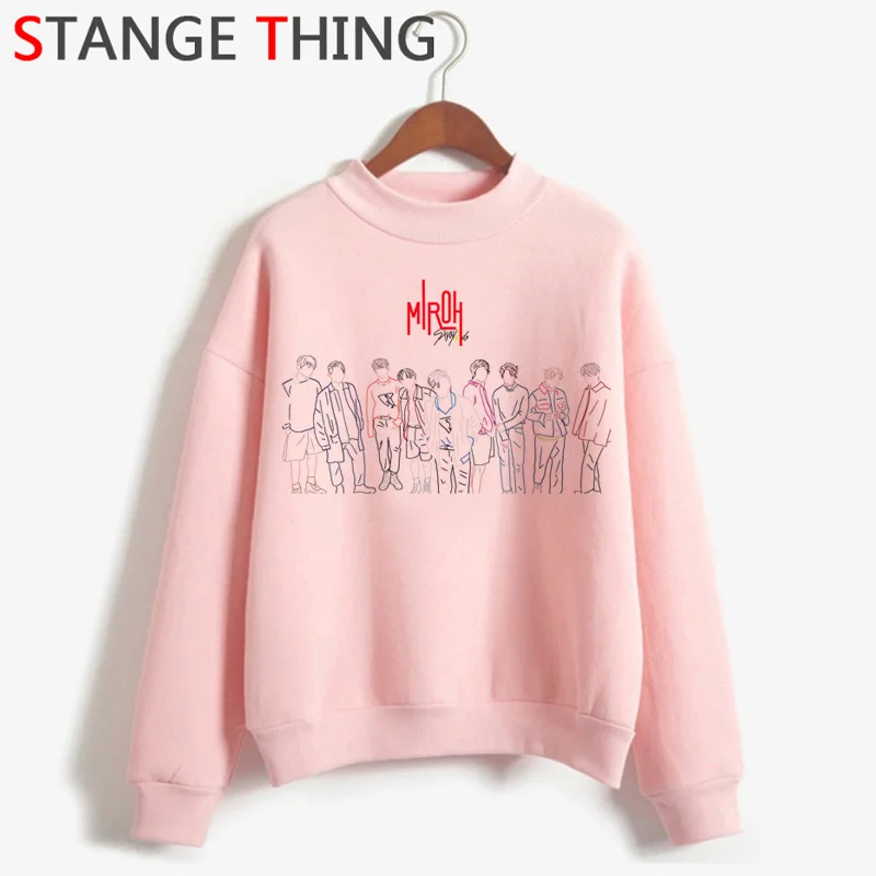 Stray Kids Miroh Harajuku Funny Cartoon Hoodies Women Turtleneck Kawaii Print I Am Who Sweatshirts Graphic Fashion Hoody Female