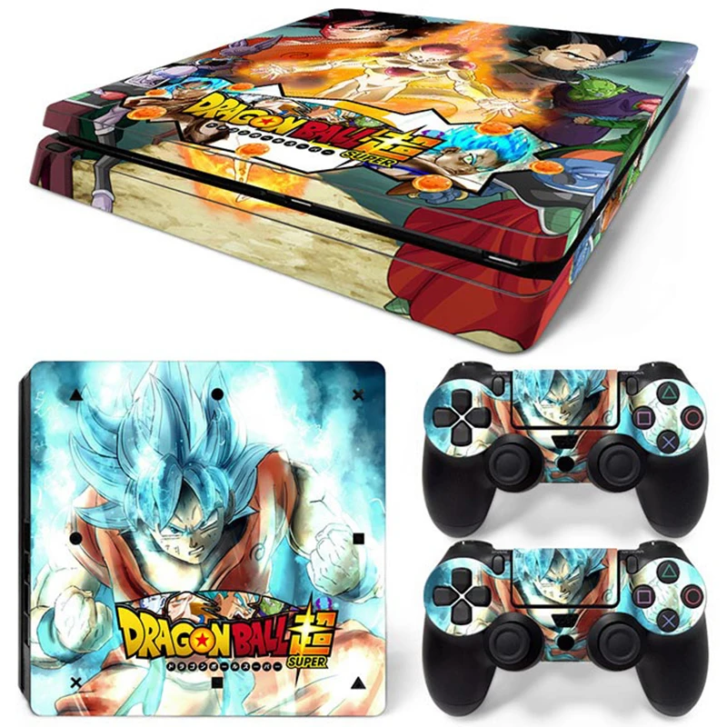 Hot Anime Goku Sticker Cover Wrap Protector Skin For Sony PS4 Slim Console & 2PCS Controller Skin Decal For PS4 Slim 