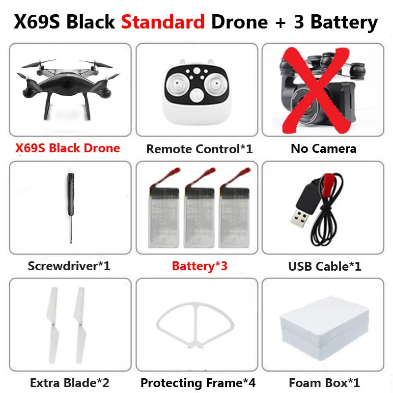 Black no camera 3B F X69S Профессиональный Дрон с вращающейся камерой ESC 4K HD WiFi FPV высота держать широкий угол RC Квадрокоптер Вертолет игрушка VS XY4 E58 - Цвет: Black no camera 3B F