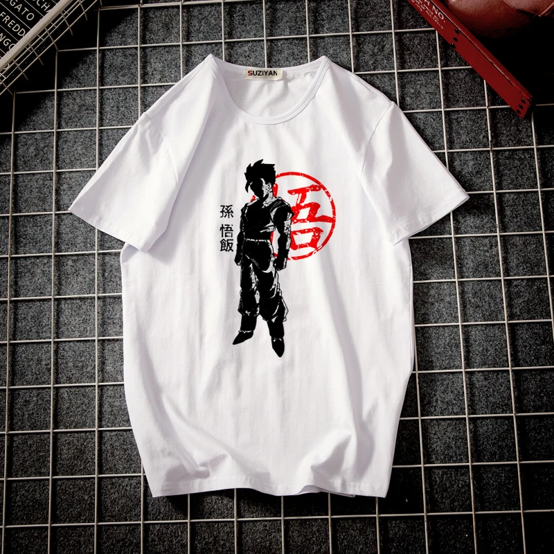 WHITE-DY333 Мужская футболка с короткими рукавами, хит, Harajuku, футболки, японский жемчуг дракона, Гоку, Крутое изображение, фото принт для студентов кампуса - Цвет: WHITE-DY333