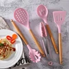 YOMDID Food Grade Silicone Kitchen Cooking Utensils Practical Cooking Tools Turner Spatula Spoon With Wooden Handle Kitchenware ► Photo 2/6