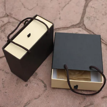 

Drawer Shaped Cardboard Gift Boxes with Handle Men's Belt Wallet Packaging Box Organizer