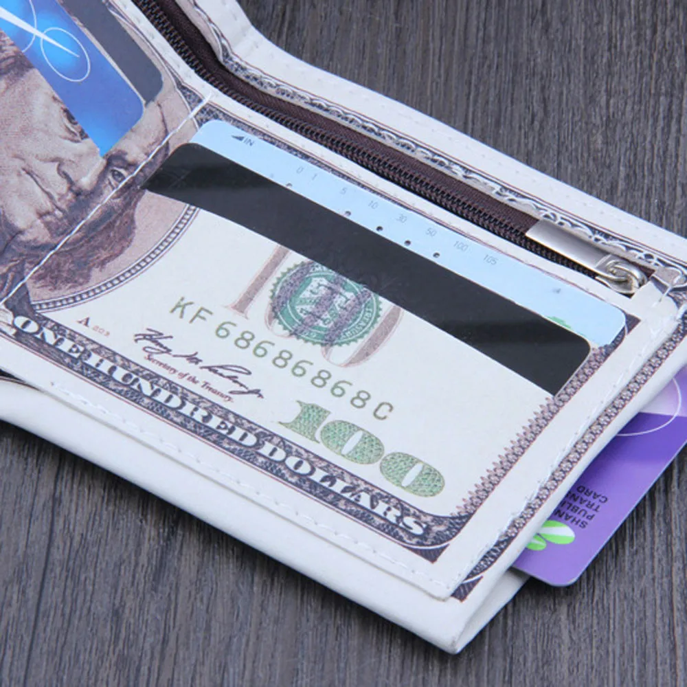 

Creative Money Clip Wallet 2019 Fashion Casual Us Dollar Bill Shape Wallet Leather Credit clip wallet money purse Ferma Soldi