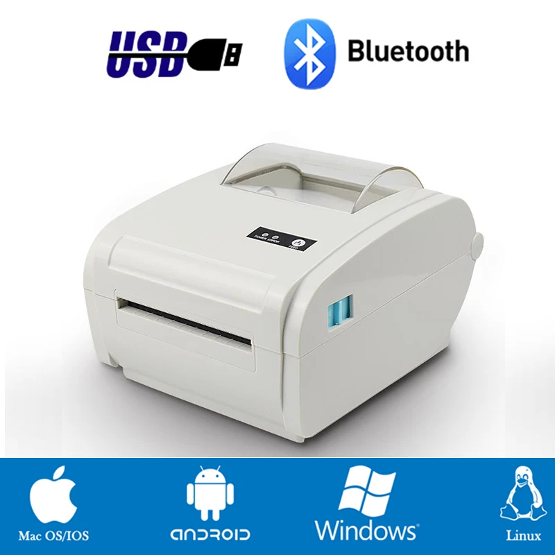 Label Thermal Barcode Bluetooth Stiker Printer Kompatibel dengan Amazon Ebay 4 × 6 Label Pengiriman Printer ISO Android Mac Windows