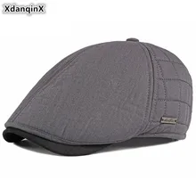 XdanqinX, Снэпбэк Кепка для пожилых мужчин, толстые теплые береты, новые зимние бархатные теплые наушники, шапки для мужчин, брендовая Кепка s, британская ретро шапка для папы
