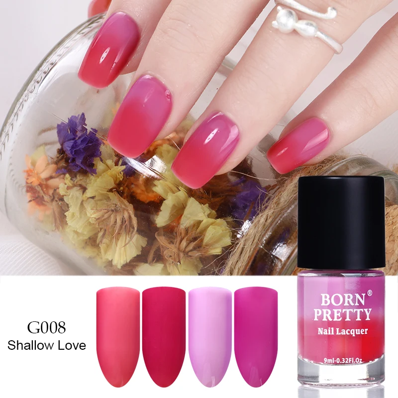 G008 BORN PRETTY термальный лак для ногтей для зимы, меняющий цвет, лак для ногтей, цветной лак для ногтей, 6 мл, сделай сам, маникюр - Цвет: G008