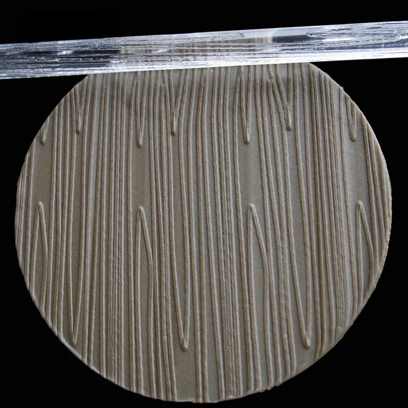 

6.5' Wood Grain Embossing Acrylic Non-stick Glide Fondant Rolling Pin Fondant Cake Dough Roller Decorating Cake Roller 9059