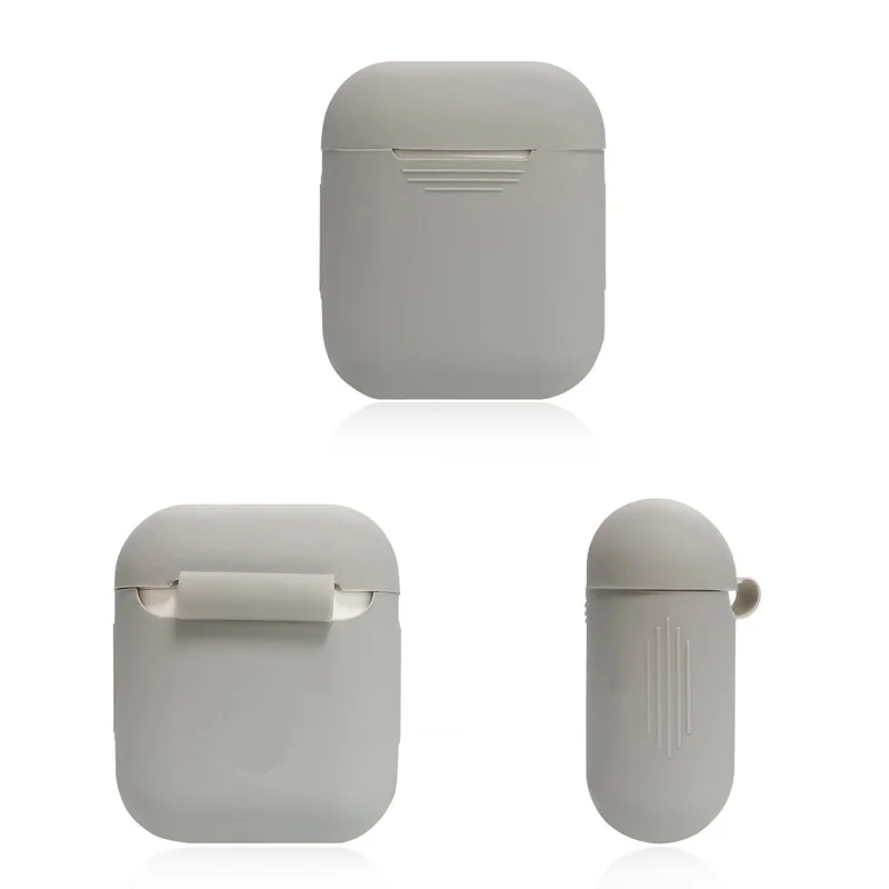 Однотонные мягкие чехлы для наушников для Apple AirPods 1 2 Чехол для зарядного устройства для Airpods - Цвет: gray 1pcs