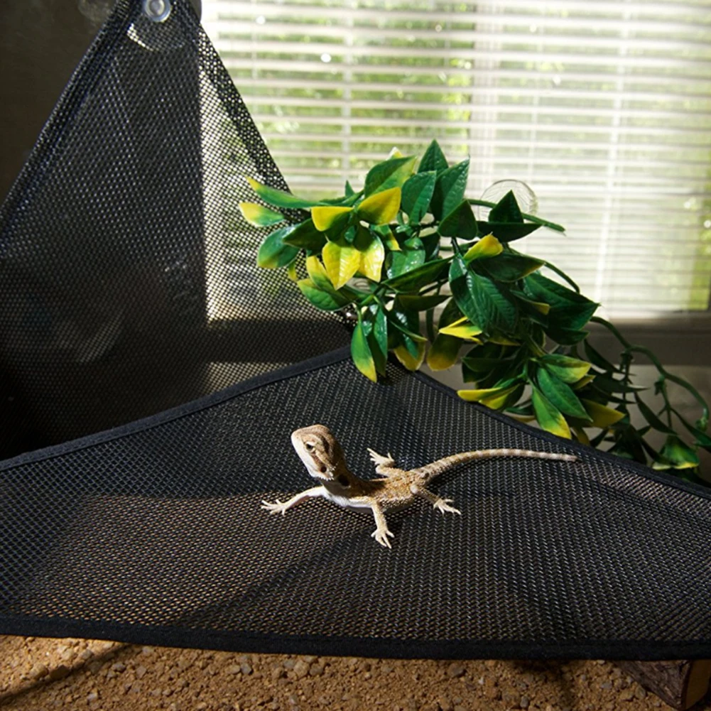 2 Pcs/Set Pet Hammock Mesh Sleeping Bed Play Toys Swing Oxford Fabric For Reptile Snake Lizard Climb Products With Suction Cup