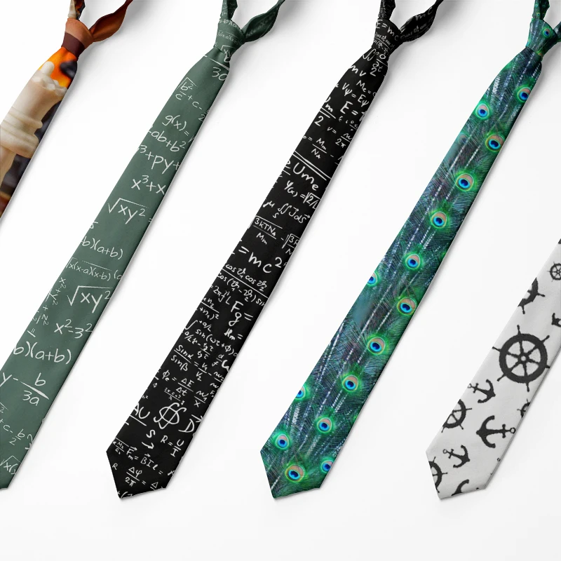 Men's Fashion Plaid Ties 8cm Black Creative Novelty Necktie 3D Printed Tie For Men Funny Party Wedding Accessories neck tie