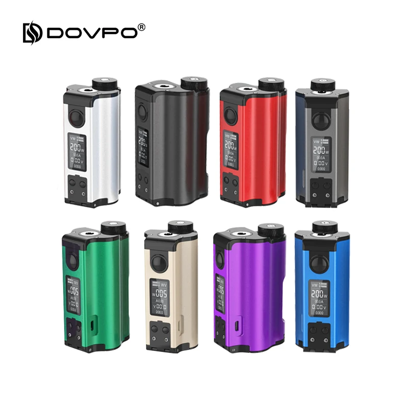 

Original 200W Dovpo Topside Dual Top Fill Squonker Box Mod Electronic Cigarette Vape Mod By Dual 18650 Battery VS DRAG 2