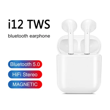 

Tws i12 Wireless Bluetooth 5.0 HiFi Touch Earphones 3D Stereo Sound i12 Sports Colorful Earbuds For IOS And Android Smartphone