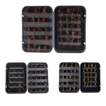 

40pcs/box Dry Fly Fishing Flies Kit Trouts Bass Salmon Hook Baits Lifelike Insects Fishing Lure