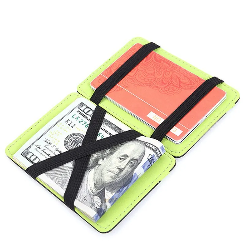 

PU Leather Magic Wallet Credit Card Holder For Men Women Travel Dollar Clip Multi-Card-Bit Zipper ID Bank Card Pocket