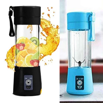 

Portable Personal Blender Juicer Fruit Shake Mixer -Six Blades 380Ml Cooking Machine with USB Charger Cable