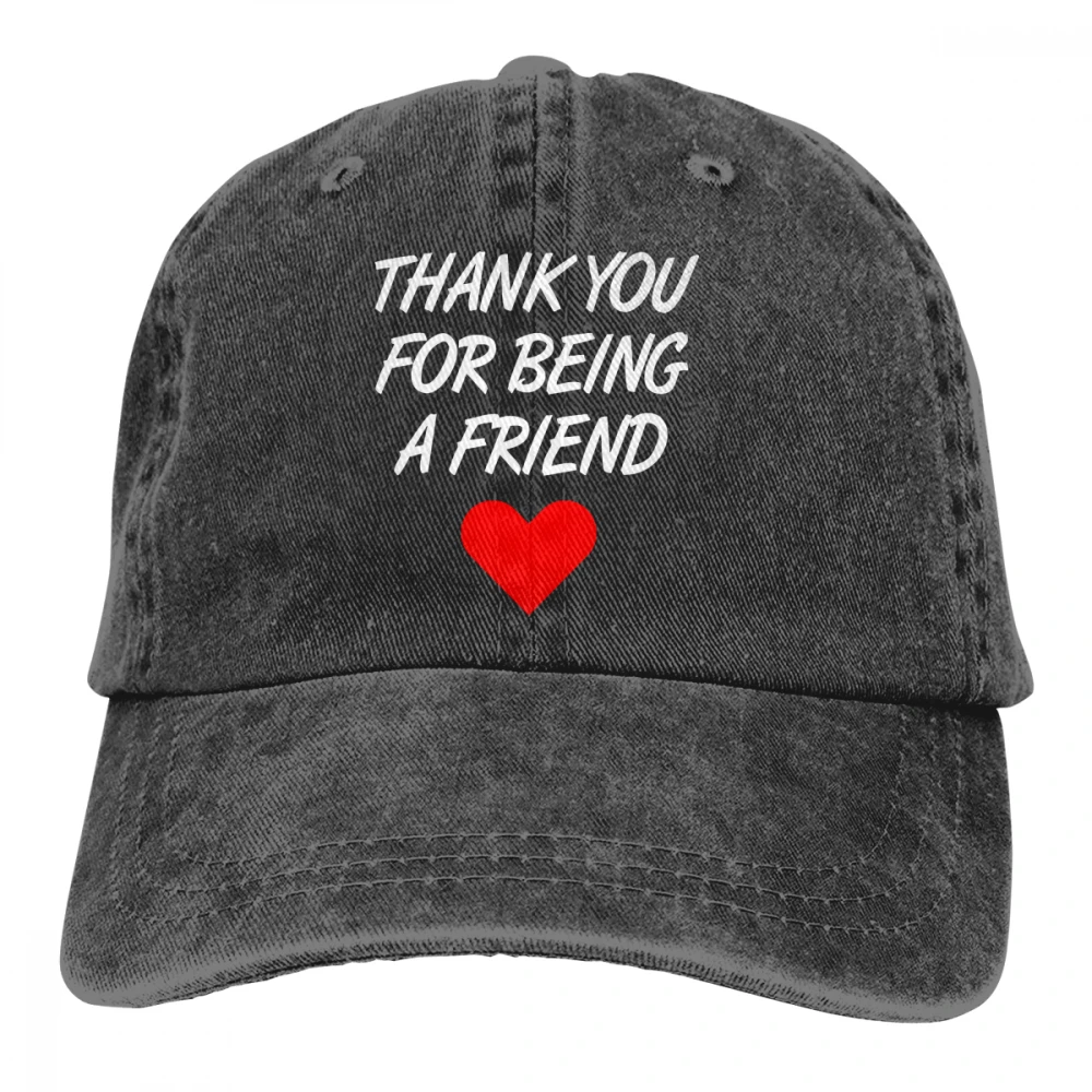 Спасибо за то, что вы друг Casquette черный унисекс Мужские Женские джинсовые бейсболка с ремешком кепки Регулируемая Гольф папа шляпа