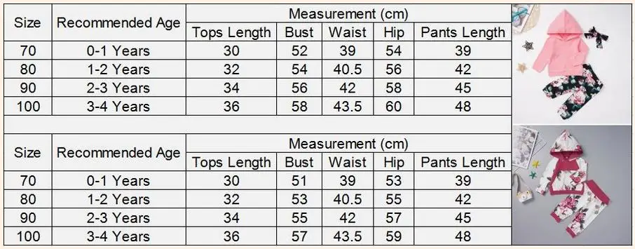 Toddler Kids Baby Girl 0-24M Fall Clothes Hooded Tops+Floral Long Pants Outfits Set US