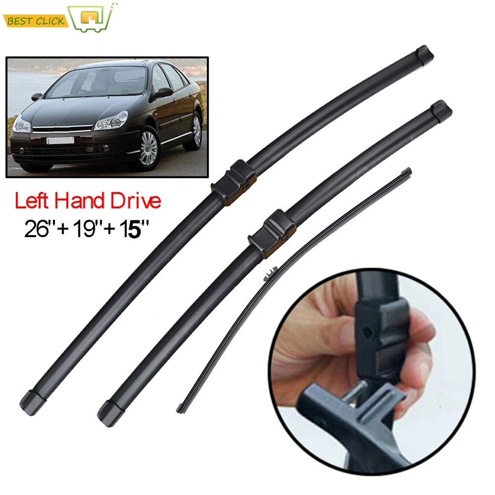Misima Scheibenwischerblätter-Set für Citroen C5 Schrägheck 2004–2007, vorne und hinten, Scheibenwischer-Set 2005–2006