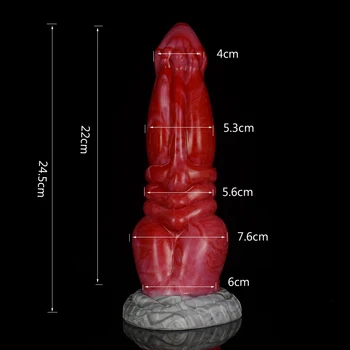 FAAK New Dragon Wolf Dildo With Sucker 7.5cm Large Knot Thick Dog Penis Silicone Anal Plug For Women Men Erotic Sex Toys Shop 5