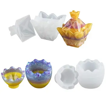 

2pcs/set Resin Trinket Box Molds Small Size Silicone Jewelry Box Molds, Epoxy Resin Molds