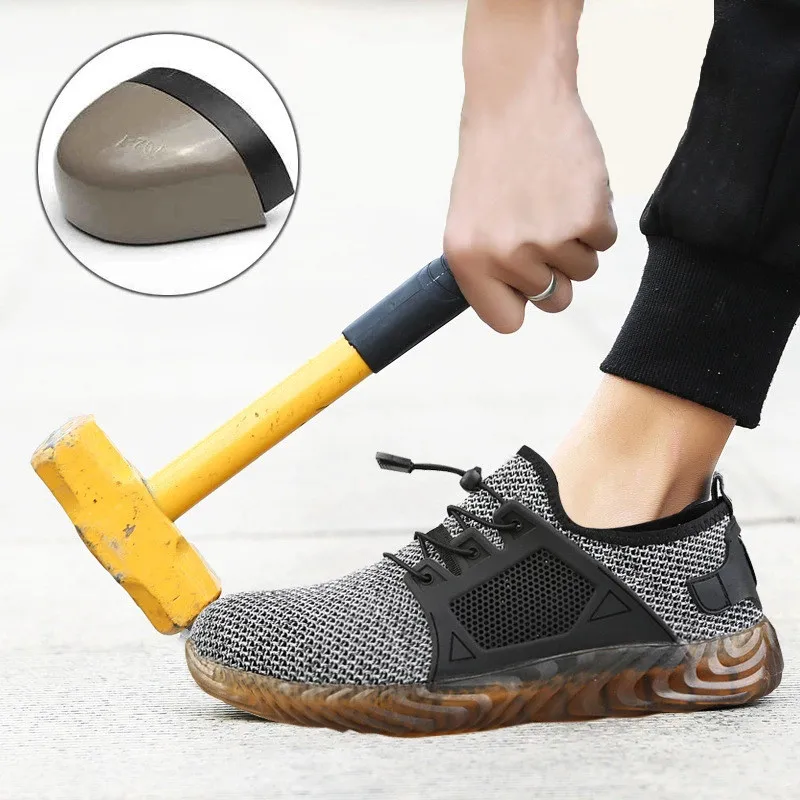 

new Vulcanized Indestructible Ryder Shoes Men And Women Steel Toe Air Safety Boots Puncture-Proof Work Sneakers Breathable Shoes