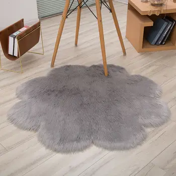 

30/40CM Flower Fluffy Rug Anti-Skid Carpet Dining Room Bedroom Floor Mat Comfortable