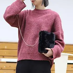 

2020 new simple and simple plush fashion chain plush casual solid color messenger small square bag