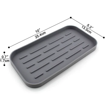 

Kitchen Sink Sponge Rack Silicone Drain Mat Tray Kitchen Storage Pan Drain