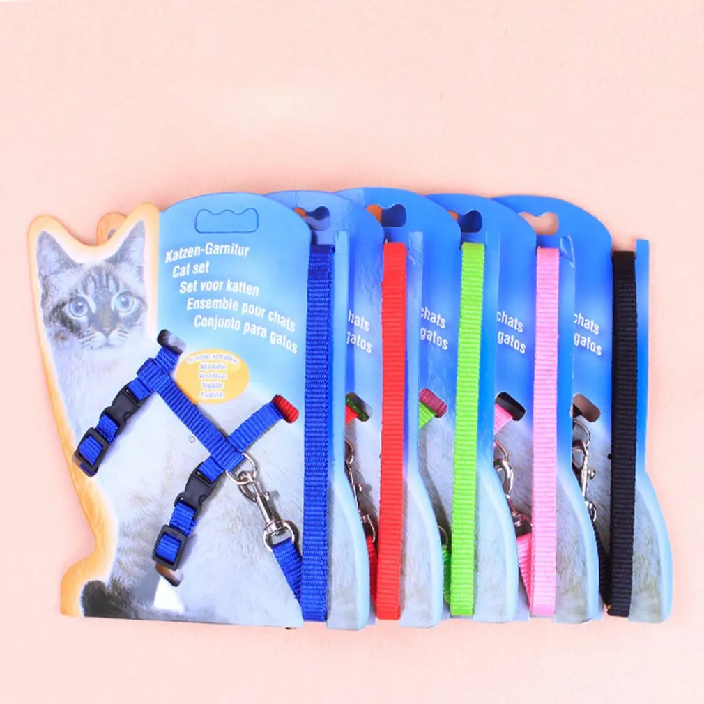 cat leash chest strap I-shaped vertical bar Breathable Mesh Adjustable cat Harness Cat Lead Nylon Meterial