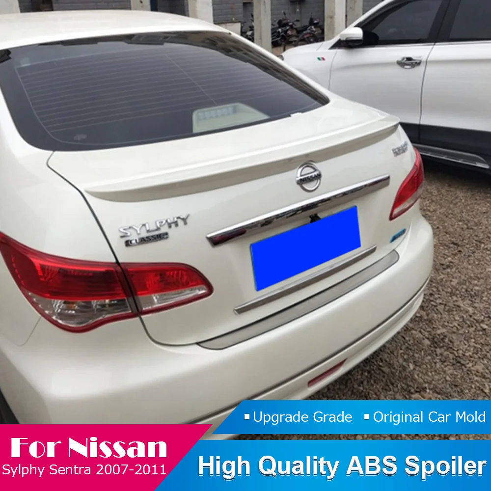 Подходит для Nissan Sylphy Sentra 2007 2011 ABS Материал заднее крыло автомобиля праймер цвет
