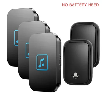 

CACAZI Self-powered Wireless Doorbell Waterproof 150M Remote No Battery Button US EU UK Plug AU Adapter Receiver Call Ring Bell