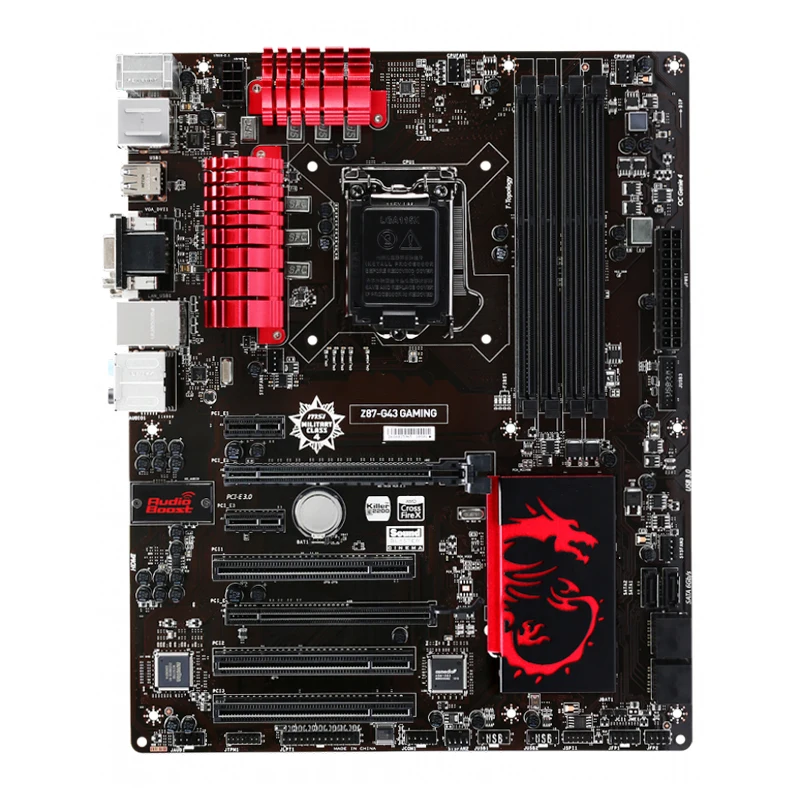 

For MSI Z87-G43 GAMING Desktop motherboard LGA 1150 DDR3 for i3 i5 i7 cpu 32GB Z87 motherboard 100% tested intact