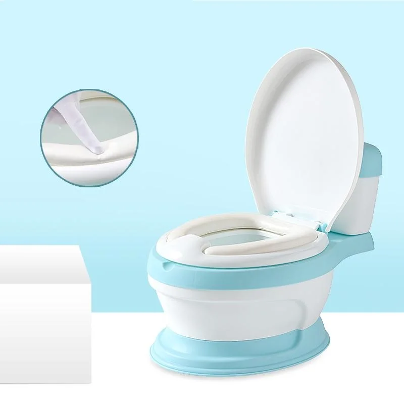 Стиль моделирование детский Туалет Обучение маленький размер горшок для детей бесплатно горшок щетка и мешок для чистки - Цвет: blue with PVC seat