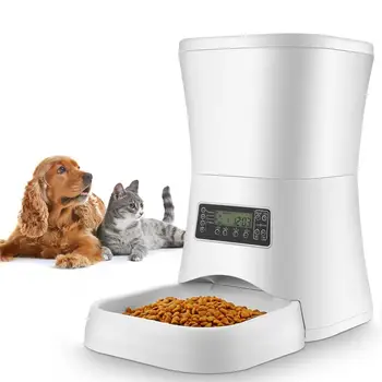 

6L Large Capacity Pet Automatic Feeder Control Timer Feeding Cat Dog Food Dispenser Safety Small Medium Large Dog Cats Feeding B