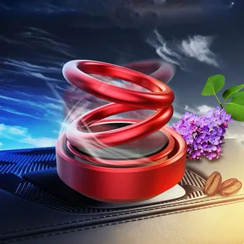 

Perfume Magnetic Rotating Air Freshener Double Ring Solar Car Fragrance Decoration Diffuser Aromatherapy Alloy Accessories