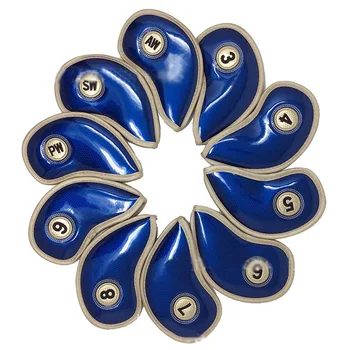 

10 pcs/set Soft PU Number Printed Golf Iron Club Head Cover Ball Putter Protection Head Covers Golf Training Aids Accessories
