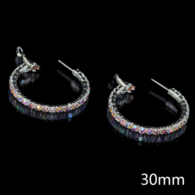 Fashion Oversize Circle Hoop Earrings for Women Girl New Geometric Crystal Round Earring Brincos Party Jewelry Gift