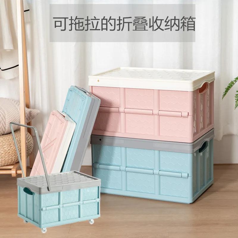 

Folding Storage Box Multi-functional Box Students Classroom Book with Wheels Dormitory Bedroom Received Clothes Car Mounted