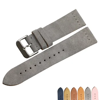 

Handmade Suede Watchband 16 18 19 20 21 22MM Soft Retro Ultra-thin Casual Retro Strap, Male And Female Strap