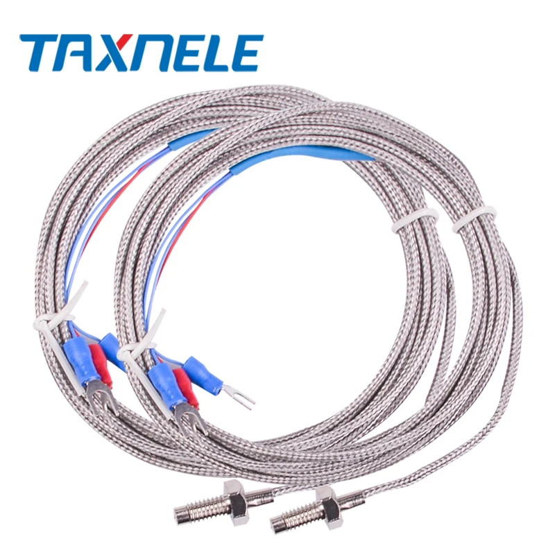 Temperature Sensor Digital Temperature Controller 400 800 degree M6 Screw K J PT100 1M-3M Cable RTD Thermocouple Oven Temperature Sensor