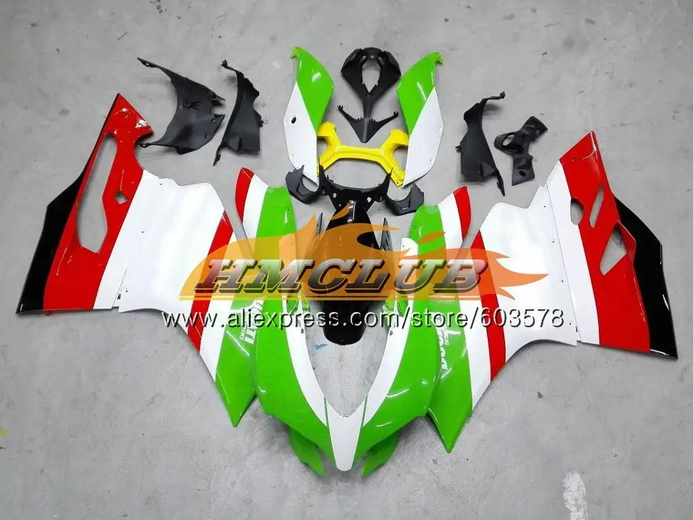 Инъекции для поездок на мотоцикле DUCATI 1199 Panigale 2012 2013 51CL. 87 899 1199R 899R 899S 1199S 12, 13, 14, 15 лет, Обтекатели Глянец желтый - Цвет: No. 15