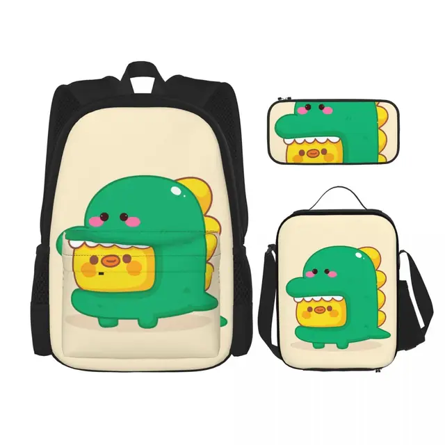 3PCS School Backpack Set Duck Wearing 