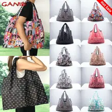 Новинка! Женская Складная Эко сумка для покупок, многоразовая сумка для покупок с короткими ручками, Сумка с цветочным рисунком, фруктами, овощами, пищевая пляжная дорожная сумка для покупок