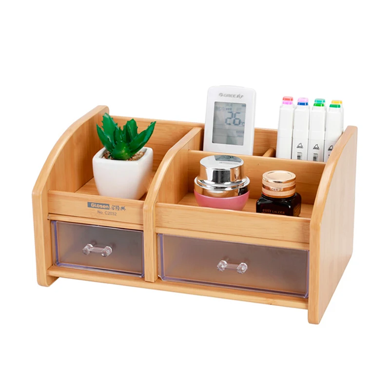 

Wooden Storage Box for Stationery Holder Wood Board Makeup Organizer Little Home Office Desktop Drawer Organizer New Glosen